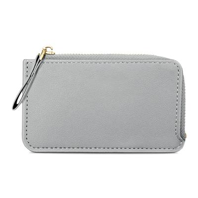 China 2021 Hot Sale 2021 Style Available Vintage Customized PU Leather Card Holder With Zipper Custom Business Card Bag Wallet for sale