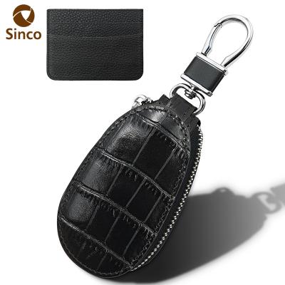 China Fashion Hot Selling Crocodile Grain Car Key Case High Quality Leather Universal Scratchproof Case for sale