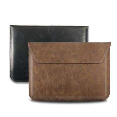 China Anti-drop Pouch Holder Envelope Shape Clutch Tablet Genuine Leather Business Laptop Sleeve For iPad for sale