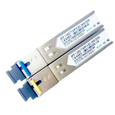 China Compatible SC 80KM/40KM/20KM /3KM 1.25G SFP Module 2PCS Connector Transceiver Connector Optical Ethernet Fiber Optic Module LC for sale