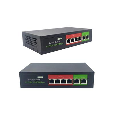 China Camera 4 Port Standard Network LACP POE Power Supply 100M Switch Port 6 Port 48V Fiber Optic Port Switch for sale