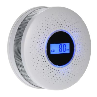 China LED Light Flashing Sound Warning 2 In 1 Battery Operated LCD Display Combo Carbon Monoxide And Smoke Detector Co Alarm With LED Light Flashing Sound Warning for sale