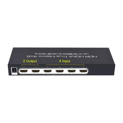 China matrix switcher 4 8K HDR HDMI 2.1 input 2 output (scaler) 250x75x30 (mm) for sale