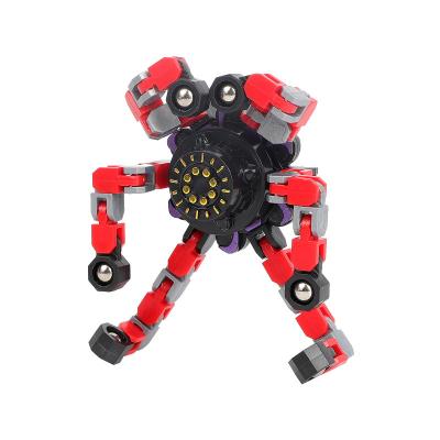 China Hot Selling Gifts DIY Robot Toy Portable Finger-Spinner Single Fast Plastic Deformable Bearings Adults Kids Machine Toy for sale