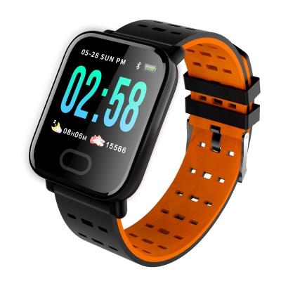 China New touch screen smartwatch phone without camera multilingual A6 smart watch for sale