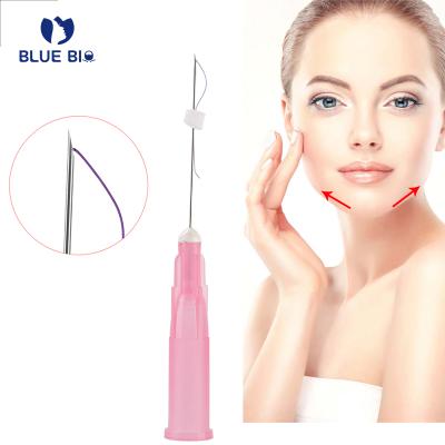 China Remove wrinkle face lifting blue sterile absorbable bio aestheline threads pdo thread mini tooth 30g 25mm mono type pointed lift for sale