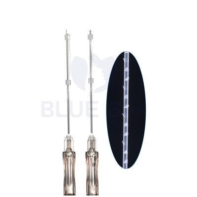 China Remove needle 19g 100mm Korean medical absorbable tooth 3d pcl wrinkle CE suture v line face lift l thread for sale