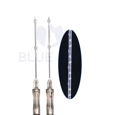 China Remove Wrinkle Face Lifting Suture 21g 60mm CE hilos tensores pcl thread barbed tooth 4d for l cannula for sale