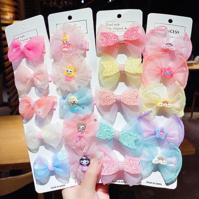 China Lovely Cute Baby Pink Hair Clips 5Pcs Kids Flower Lollipop Pearl Bow Hair Clip Hair Accessories Gift Box Set for sale