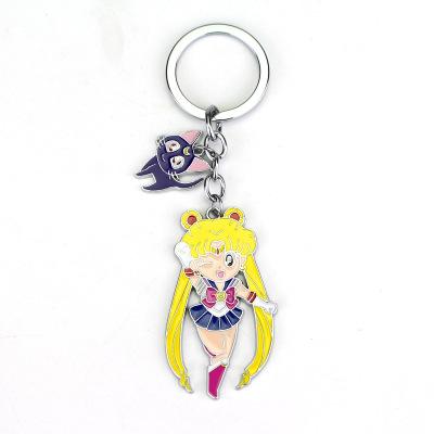 China Pretty Promotion Anime Alloy Key Chain Japan Cartoon Princess Key Chain Soldier Sailor Moon for sale