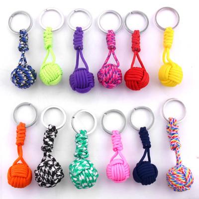 China Wholesale Multicolor Chinese Blast Ball Souvenir Gifts Promotion Wool Knot Round Key Chain Metal Keychain for sale