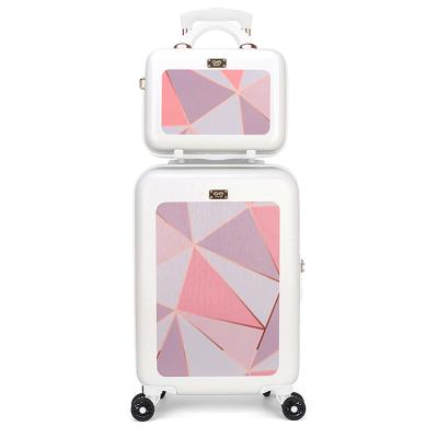 China PC Women Travel Trolley 4 Wheel PC Luxury Printing Fit Customize Lady Travel Luggage for sale