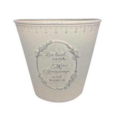 China Wholesale Europe New Design Special Pattern Printing Custom Plastic Round Planter Pot for sale