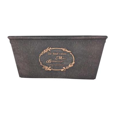 China Europe Factory 12inch Rectangle Antique Plastic Flower Pot For Indoor Out Door Use for sale