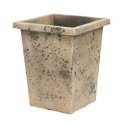 China CLASSIC low price 10 inch square garden flower pot plastic marble flower pot outdoor decoration for sale