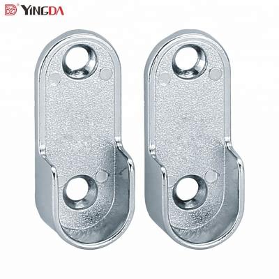 China 8g/10g/11.5g/17g Oval Zinc Alloy Oval Cabinet Rod Bracket Wardrobe Rail Support Coat Hanger Support for sale