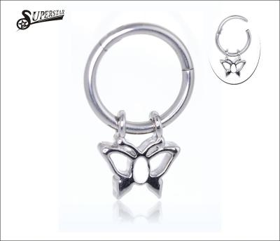 China Septum Clicker Ring Segment Body Piercing Jewelry Fake Piercing Trendy Titanium Helix Nose Stud Earrings Lip Lip for sale