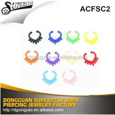 China Wholesale Fashion Fake Acrylic Septum Piercing Acrylic Septum Nose Ring for sale