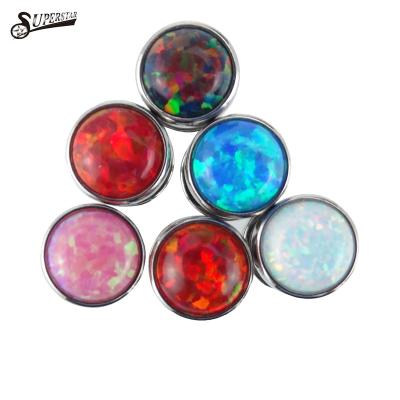 China Unique high quality opal frame china stainless steel body jewelry EN1888 for making fake earrings&earrings fake smiling piercing rings jewel for sale