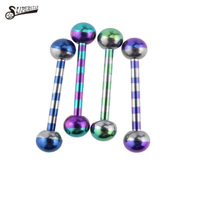 China Piercing Anodize Colors 316L Stainless Steel Tongue Barbell Body Piercing Jewelry for sale