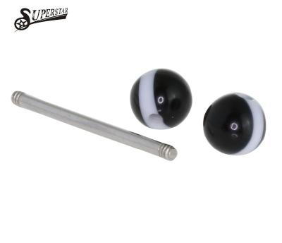 China Industrial Punk 10x50mm Stainless Steel Barbell Plated More Colors For Choice for sale