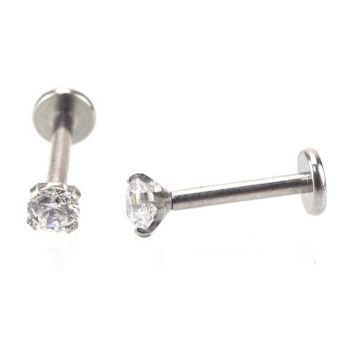 China Best Selling Punk Products In Europe Fork Setting Stainless Steel Labret Jewelry for sale