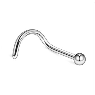 China FASHIONABLE Top Selling Stainless Steel Classic Bent Nose Ring With Ball for sale