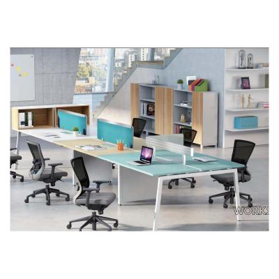 Китай Modern open office Workstation Desk with desk mounted fabric panel продается