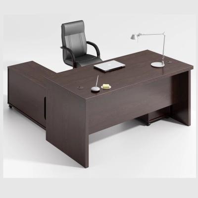 China Office Furniture Classical Solid Wooden L Shape Executive Desk Manager Table à venda