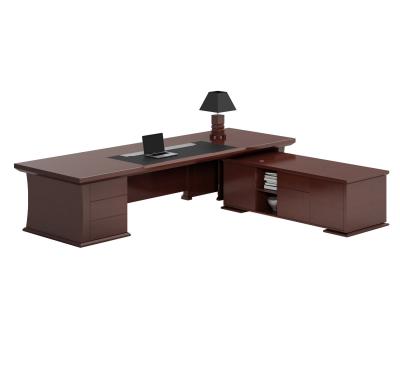 China Luxury Antique CEO Office MDF in Veneer L Shape Executive Desk Design Director Office Desk zu verkaufen