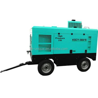 China Lubricated 90KW 14.5 Bar Portable Screw Air Compressor For Water Well Drilling Rig for sale