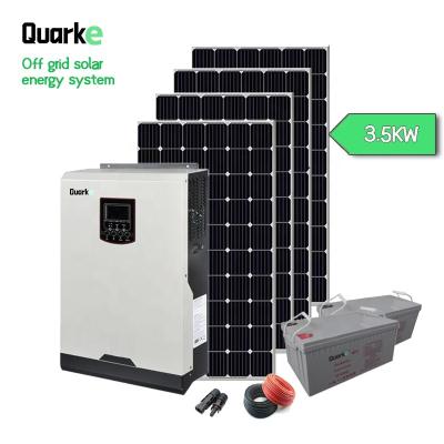 China Home Solar System 3.5kw Inverter 540W Roof Solar Panel CE Certified Mono Lead Acid Battery Off Grid Solar Power System for sale