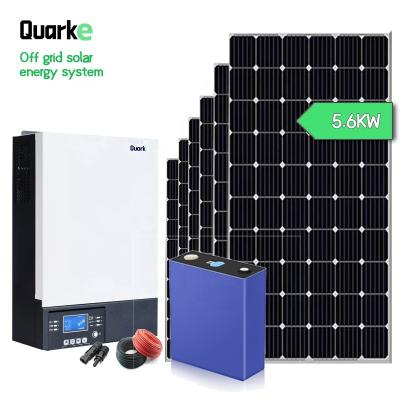 China China 5.6KW House Home Solar Power System Off Grid Solar Power System Single System Solar Home With Lifepo4 Lithium Battery for sale