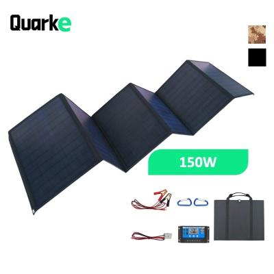 China Cloth+PET+EVA+High Conversion Rate Chip Cloudy Available Monocrystalline Waterproof OEM ODE 150 Watt Foldable Monocrystalline Solar Panels Output for sale