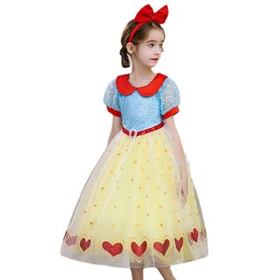 China 2022 Wholesale High Quality Washable Princess Snow White Casual Summer Party Kids Dress For Girls Floral Bridesmaids Dresses for sale