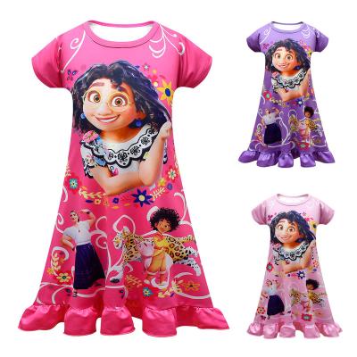 China 2022 New Design Hot Selling Cheaper Washable Encanto Cosplay Costume Kids Girls Party Mirabel Dress Encanto Dress for sale