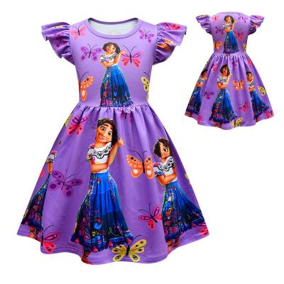 China 2022 New Design Washable Hot Sale Cosplay Costume Kids Girls Float Sleeves Princess Dress Party Dress Encanto for sale