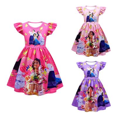 China 2022 New Design Fashion Cosplay Costume Washable Kids Love Party Girls Float Sleeves Princess Dress Encanto Dress for sale