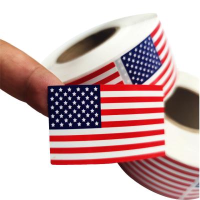 China Decorative Sticker America Flag Flags 2 Inch Red White Blue1 x Squares 500 Adhesive USA Flag Stickers for sale