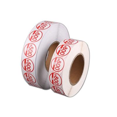 China Waterproof Custom Round Price Display Tag Pricetag Sticker Printing Design for sale