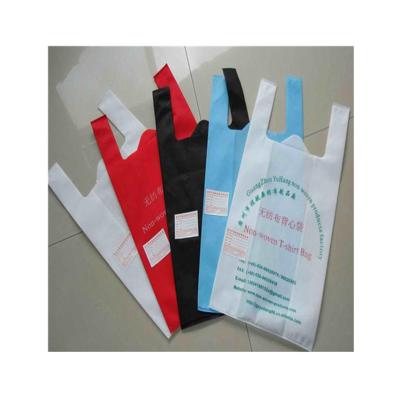 China Recyclable Wholesale Logo Nonwoven Vest Bag White Eco - Friendly Good Quality Customizable Hot Selling for sale