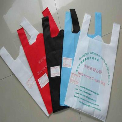 China Recyclable Nonwoven T-shirt Bags For Supermarket Eco-friendly Customizable Color High Quality Best Price for sale