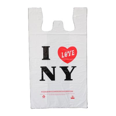 China Security Custom Printed Logo Custom Plastic T-Shirt Bags Easy Open System Shopping Bag for sale