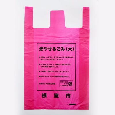 China Customizable color PE material plastic waste bags disposable t-shirt bag supplier in china for sale