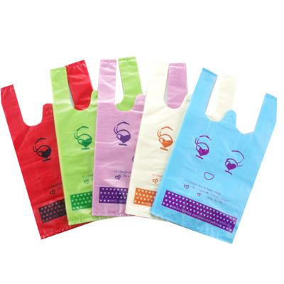 China disposable PE material plastic handle bags for gifts customizable logo supplier in china for sale