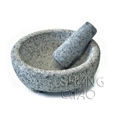 China 2020 Viable Popular Style 8 Inch Molcajete Natural Stone Granite With Tejolote for sale