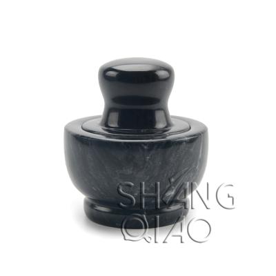 China Viable Special Design Pill Crusher Polished Surface Natural Marble Mortar and Mushroom Shape Pestle for sale