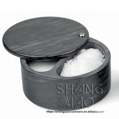 China Kitchenware Marble Storage Jar Marble Salt Container Viable Durable Stone Cellar for sale