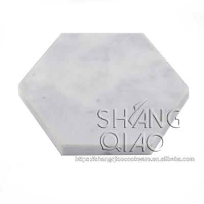 China Amazon Sustainable Hot Selling Natural Stone Coasters Custom Design Beer Cafe Weddings Hexagon Marble Coasters for sale