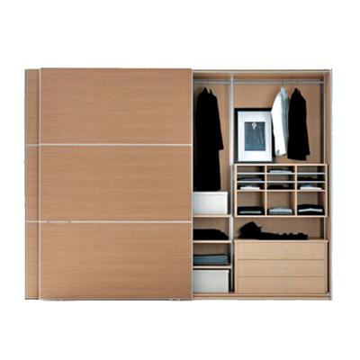 China Custom Wooden Sliding Single Wardrobe System Structure Wardrobe Price for sale